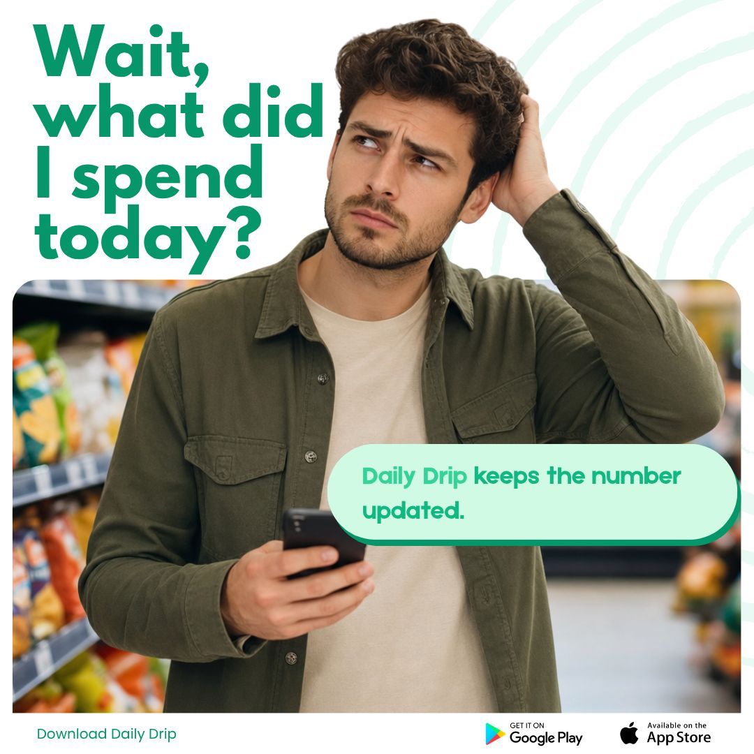 dailydripapp's tweet photo. You know that moment when you can’t remember where the money went?

Not one big mistake. Just tiny spends all day.

Daily Drip keeps your number updated so you know what you can still spend today.

No judgment. Just clarity.

Download Daily Drip.
#DailyDrip #BudgetingApp https://t.co/o9THWMhtdE