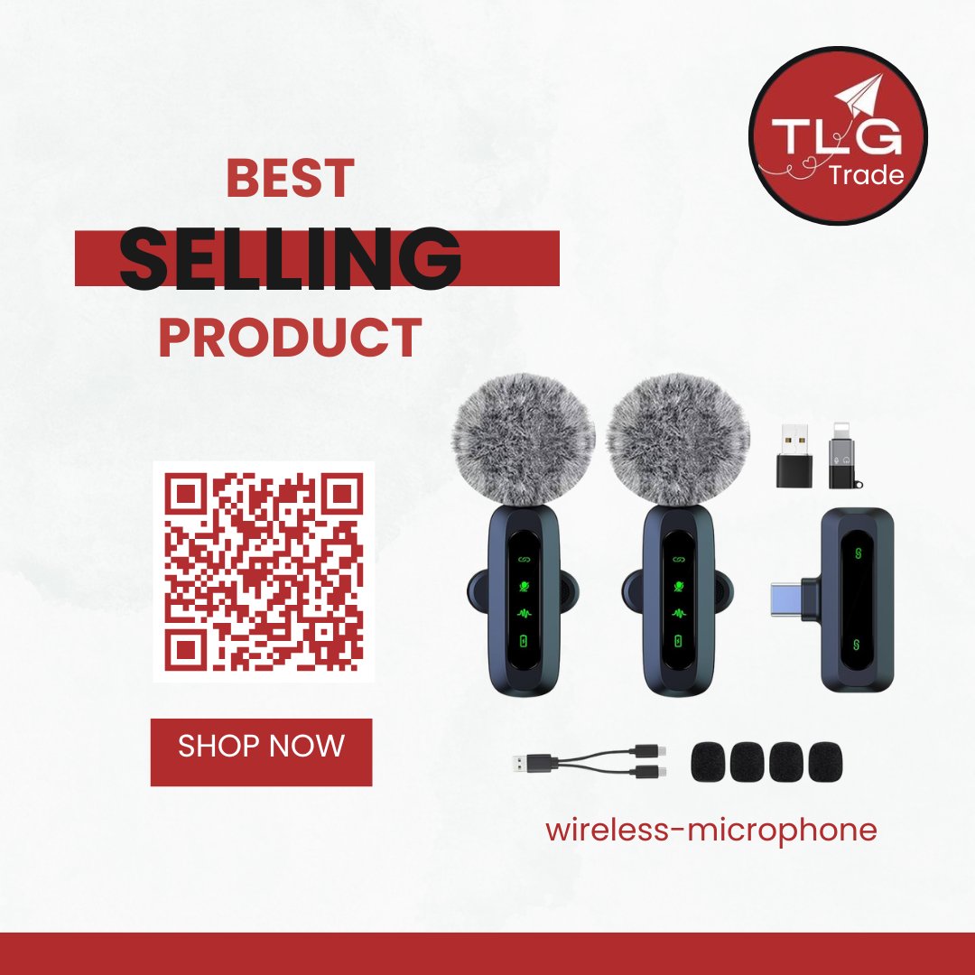 tlgtrader's tweet photo. Best-selling wireless microphone is here!
Upgrade your audio game with crystal-clear sound quality 🎙️. Perfect for creators, podcasters, and professionals. Scan the QR code or click to shop now!
#KeepFlying https://t.co/YvD8V2lfjz