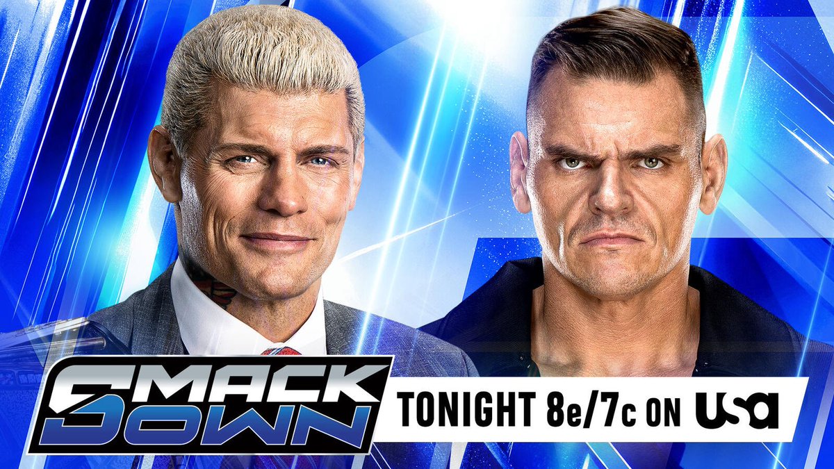 WrestlePurists's tweet photo. Announced for WWE SmackDown today (airing live internationally at 2PM EST)

• Cody Rhodes addresses Gunther’s attack

• Jade Cargill has a final message for Rhea Ripley before Clash In Italy

• Axiom vs. The Miz

#SmackDown https://t.co/yF87RLeHUr