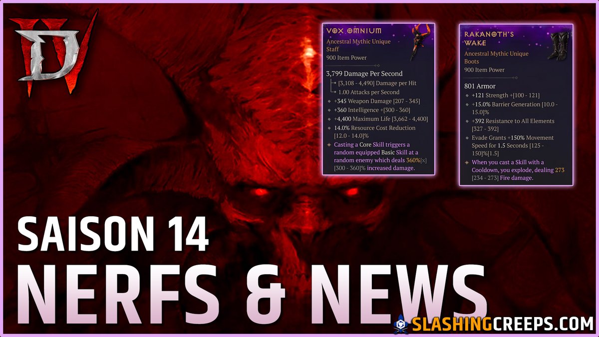 SlashingCreeps's tweet photo. De très bonnes nouveautés mais un patch 3.1 assez surprenant, pour un bilan mitigé sur cette saison 14 !
Toutes les infos et feedback @Diablo_FR !
https://t.co/9C2IEYSvXs

#diablo4 #d4 #div #diabloiv #diablo #youtuber #youtube #diabloparnter #arpg #rpg #hackandslash https://t.co/HIuQweWHGS