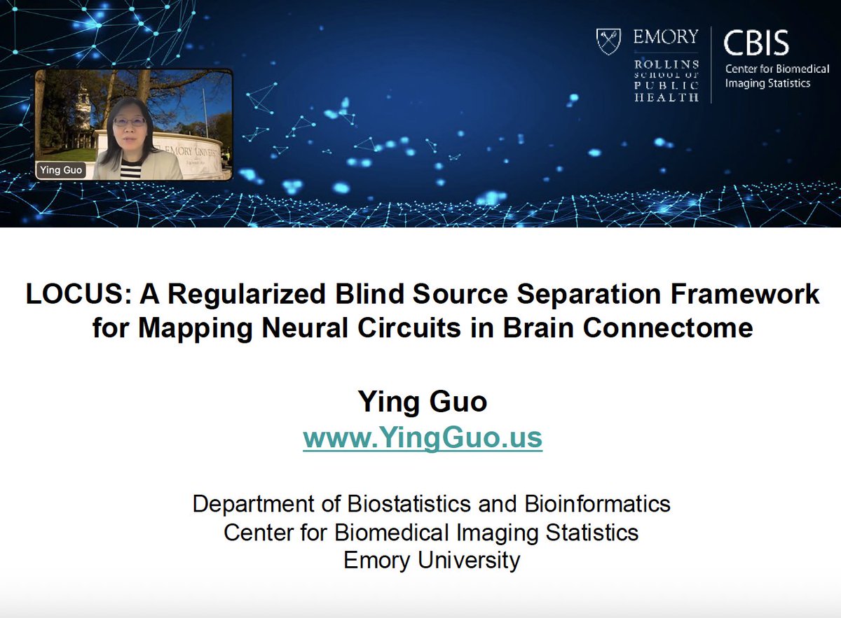 amstatphilly's tweet photo. Special shout out to Dr. Ying Guo of @EmoryUniversity for showcasing her work on our Thursday webinar series! https://t.co/xO9F3AXFKm