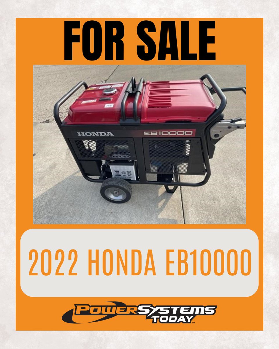 PowerSysToday's tweet photo. Red-hot reliability!🔴🔥

This 2022 Honda EB10000 isn't just powerful—it stands out on any jobsite.

Ready to power up?⚡ Check out the full listing now: https://t.co/eqHiAocErF
#Honda #PowerSystemsToday #RedHotPower https://t.co/Vz7skQ9mLZ