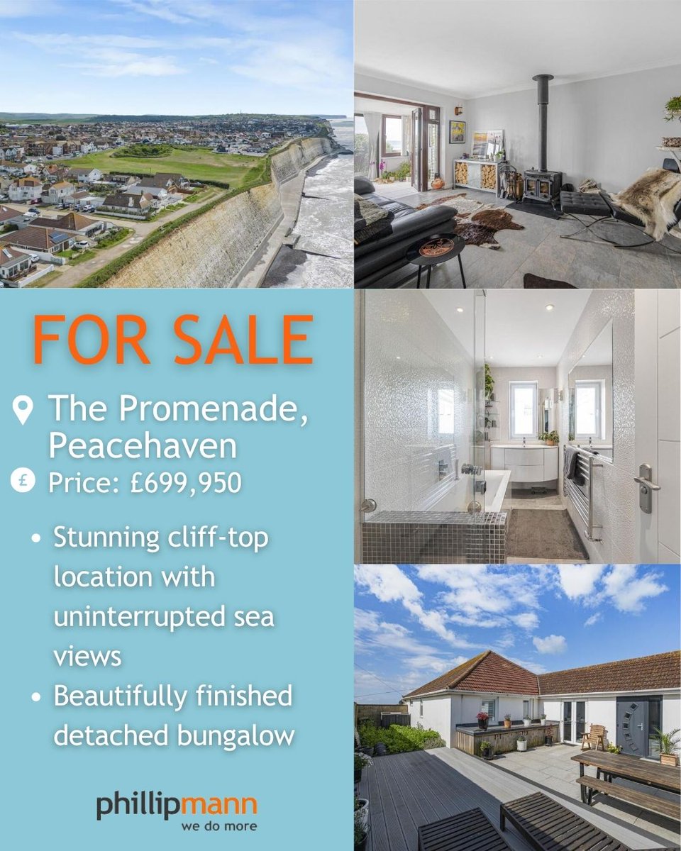 phillipmann's tweet photo. FOR SALE
Price: £699,950

🏡 This is one of those rare opportunities that a detached bungalow, situated in Peacehaven's prime location, directly on the cliff top promenade and affording direct, uninterrupted sea views is available to purchase. 

https://t.co/tKeAldmuyA https://t.co/l12C0rg8fS