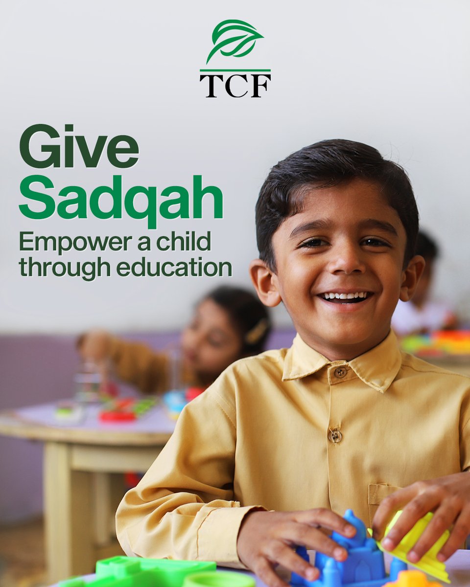 TCFPak's tweet photo. Education is one of the most lasting forms of Sadqah. 

Give your Sadqah to TCF and help create opportunities for children who deserve the chance to learn, grow, and dream: https://t.co/gnsYCeUpQ5

#TaleemSayBadlayZindagi #ChangeBignsWithEducation #TCF https://t.co/ps8hB1P1gI