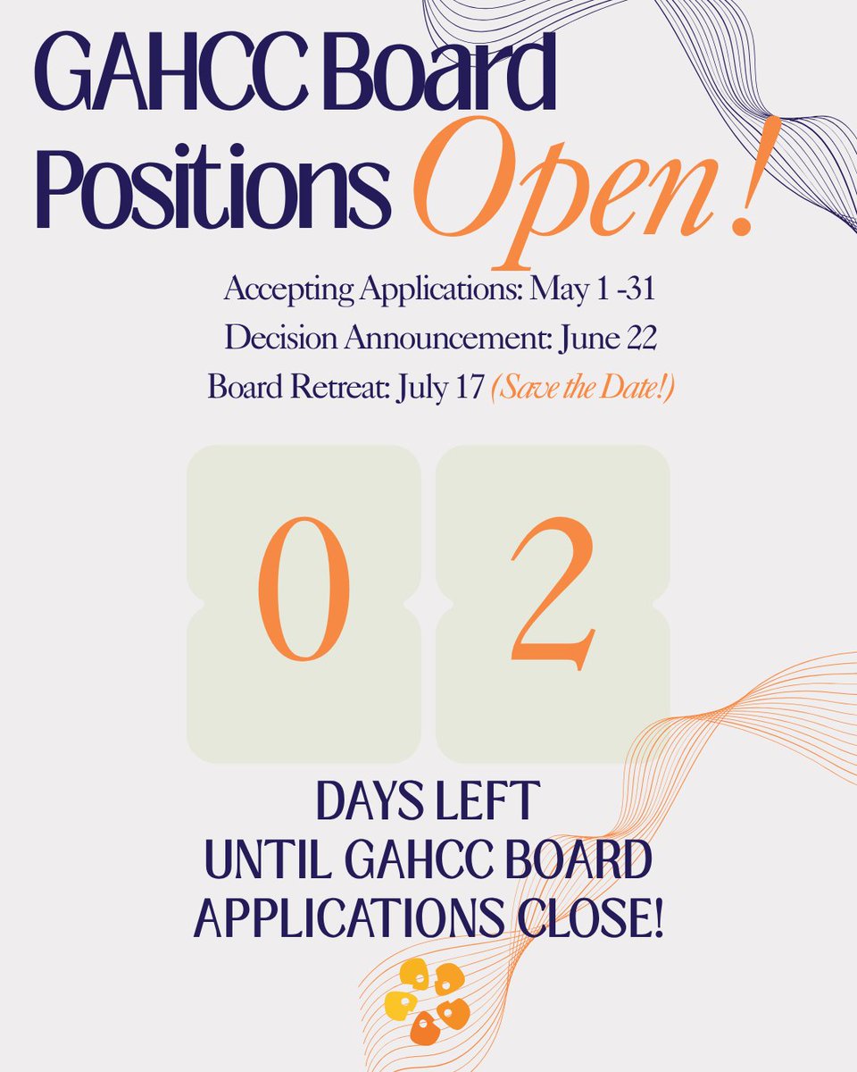 GAHCC's tweet photo. ⏳ 2 DAYS LEFT ⏳

The countdown is on! If you’re passionate about leadership, community impact, and shaping the future of Austin’s Latino business community, now’s the time to apply.

Board applications close Sunday, May 31:
https://t.co/S4dwJ5Xuc8 https://t.co/PE1Z5dzDz5