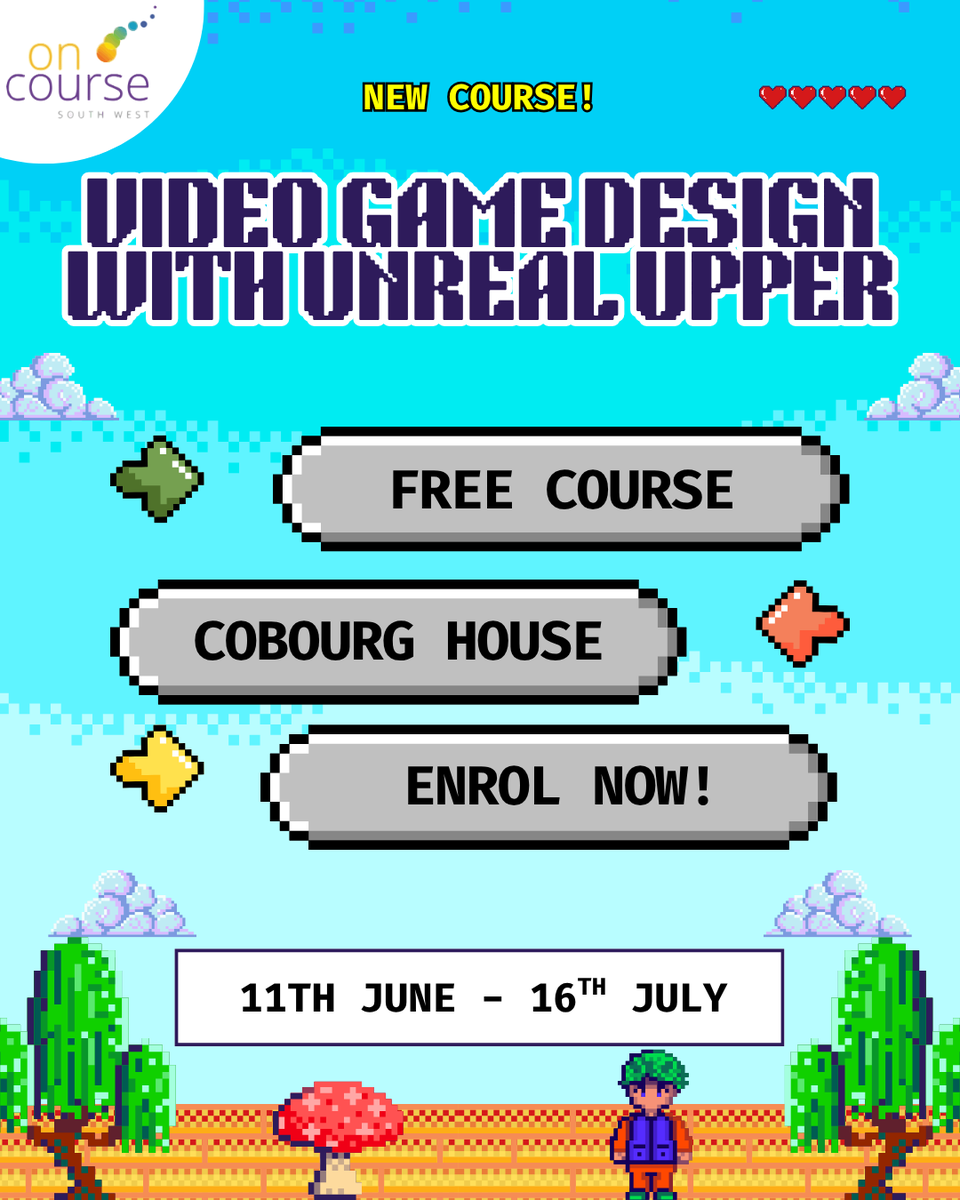 OnCourseSW's tweet photo. 🎮 Ever wanted to build your own video games? Now’s your chance—and it’s completely FREE! 🎮

Course linked below
👉 https://t.co/UntOxntpzF
📞 Call us: 01752 660713
✉️ Email: Info@oncoursesouthwest.co.uk

#GameDesign #UnrealEngine #Plymouth #FreeCourses #OnCourseSouthWest https://t.co/LBtJ2p8DWv