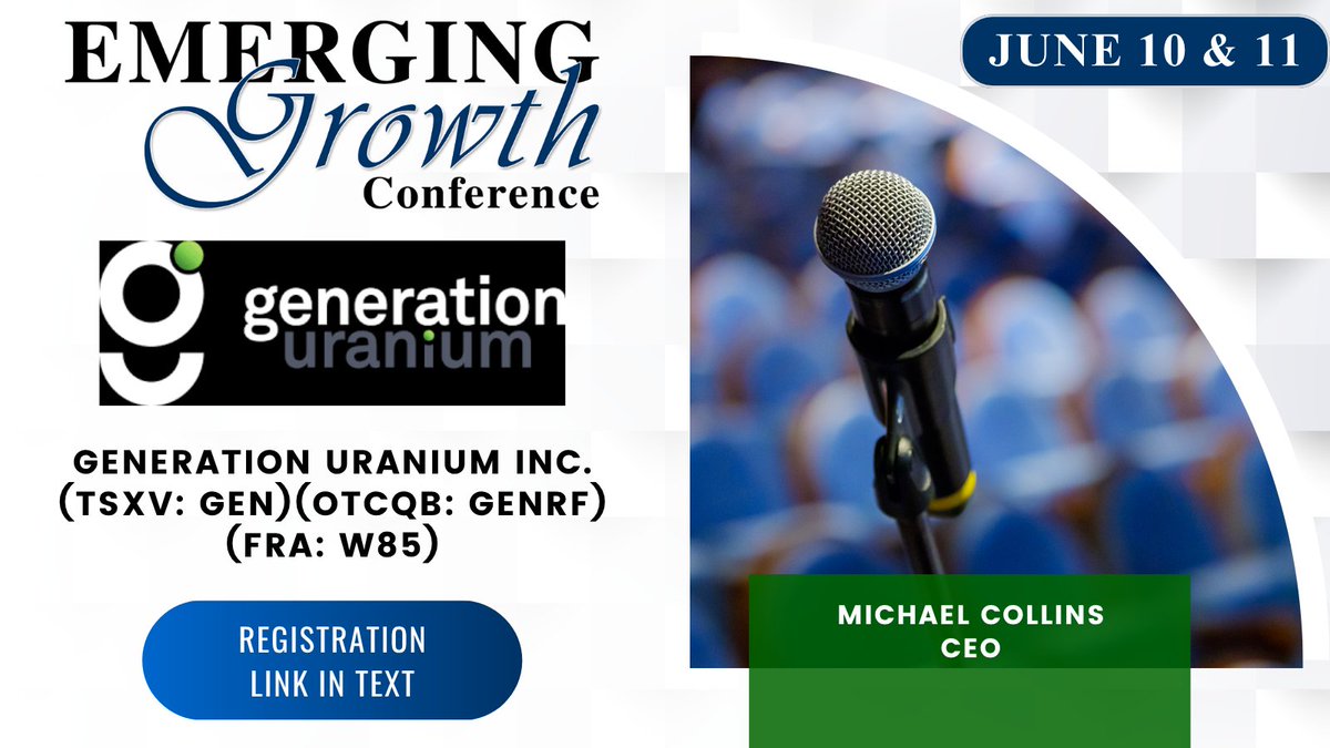 EmergingGrowthC's tweet photo. $GEN $GENRF Live Emerging Growth Conference 93 - June 10 &amp; 11
@GenerationU92 

Register:
https://t.co/kGr6lgthy6

Questions for the Company? Questions@EmergingGrowth.com

To Present on the Conference:
305-330-1985
Conference@EmergingGrowth.com https://t.co/2A0f280VI1