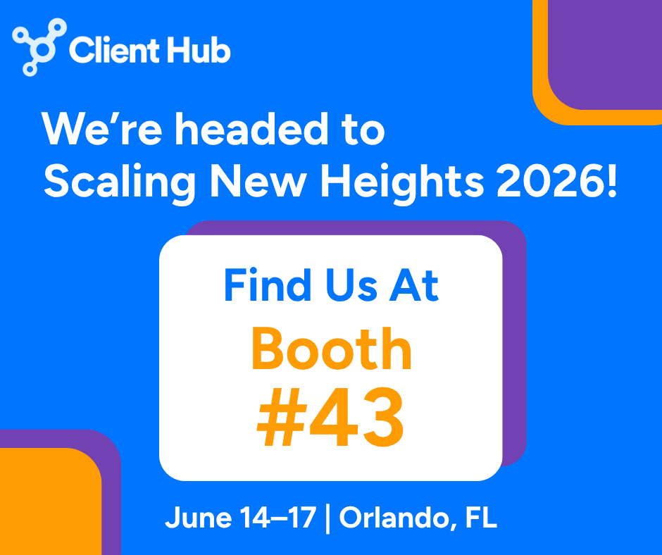 ClientHubApp's tweet photo. Orlando-bound 🛬

Client Hub will be at Scaling New Heights 2026.

📅 June 14–17
🏷️ Booth #43

Demos, real conversations, and the whole team on-site.

#SNH26 https://t.co/Eng0bnMg9n