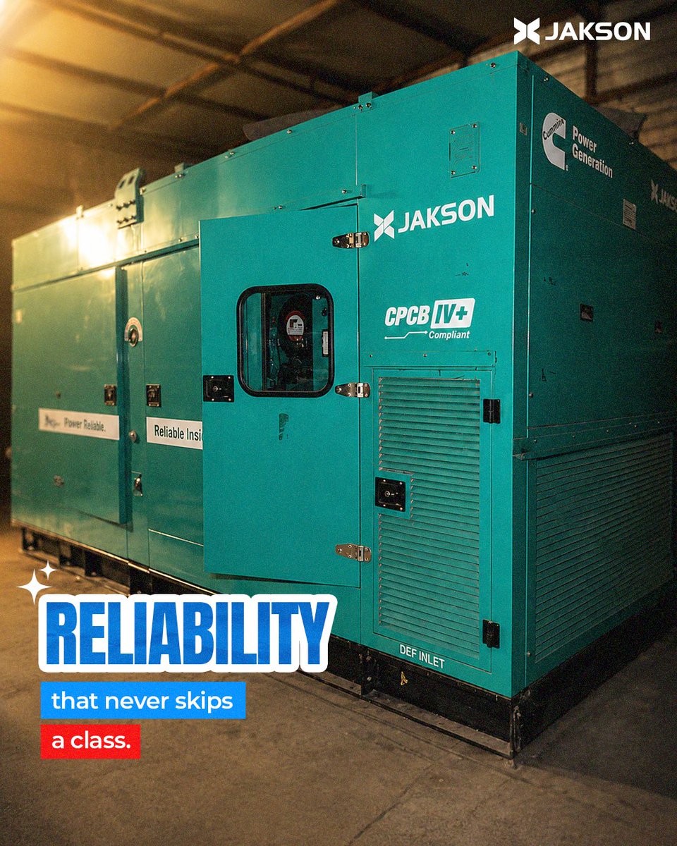 JaksonGroup's tweet photo. Keeping the campus powered from the first period to the final bell.

JAKSON genset spotted at DPS Noida.

#JAKSONGroup #genset #schools #powerbackup #noida https://t.co/058jVcVvgK