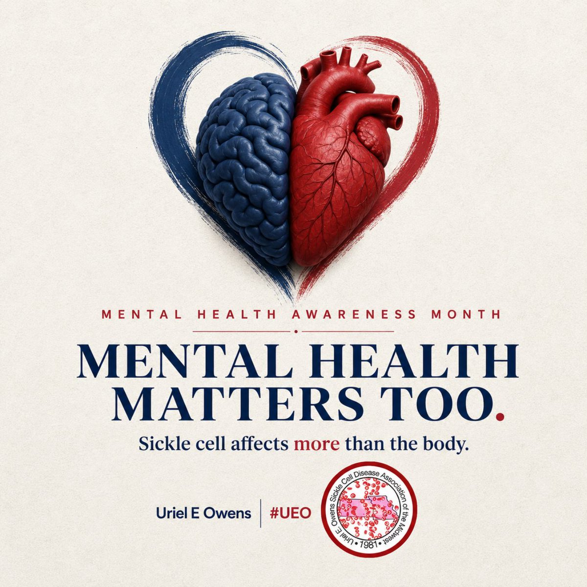 UEOSickleCell's tweet photo. Sickle cell affects the brain as much as the body. Mental and physical health are deeply connected, and treating the whole person matters. https://t.co/CQB34jqzaR #UEO #UrielEOwens https://t.co/ZkHpJUMdZI