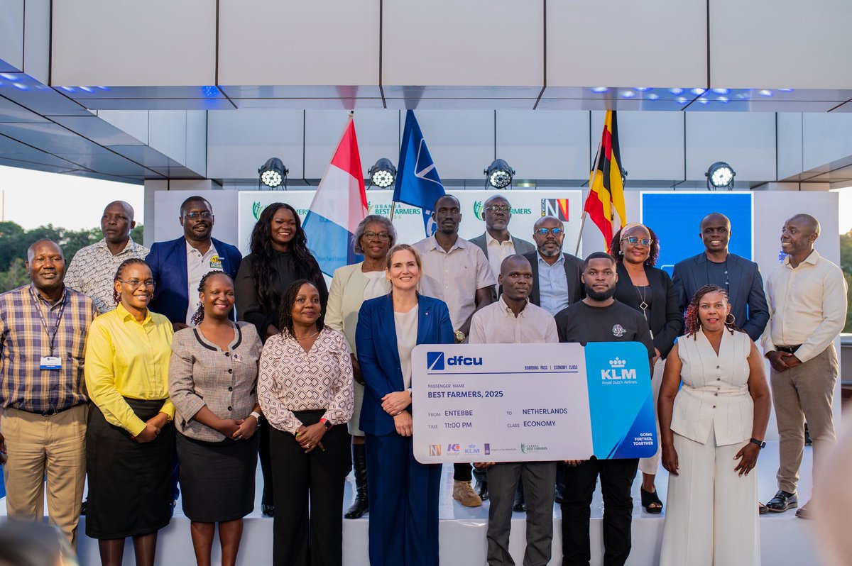 dfcugroup's tweet photo. Yesterday, we celebrated Uganda’s top farmers at the Uganda Best Farmers Awards 2026 .Congratulations to the 13 winners heading to the Netherlands learning tour. 

Proudly partnering with Vision Group, KLM, Koudijs &amp; the Netherlands Embassy to drive agricultural transformation. https://t.co/ROMO9CC7e4