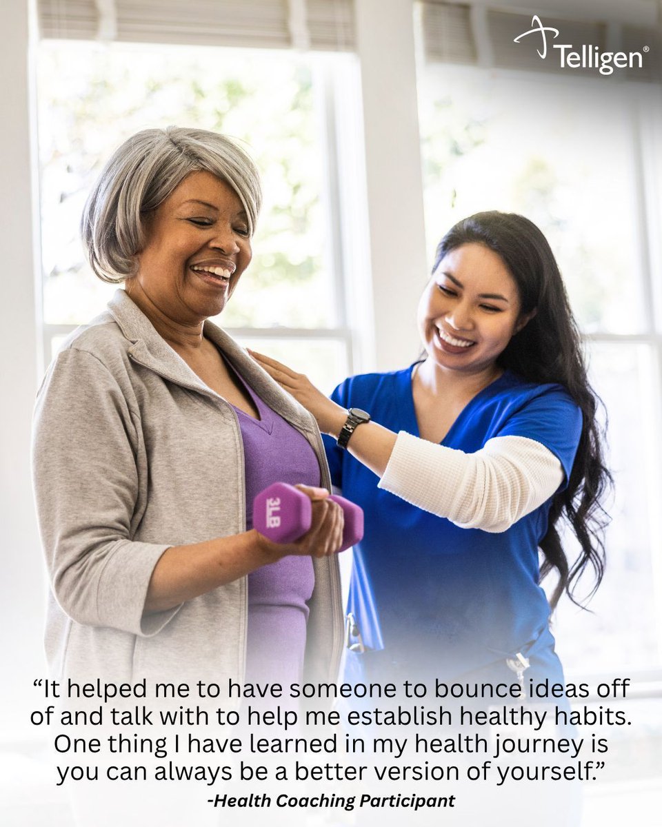 Telligen's tweet photo. Healthy habits take time, but the right support makes them stick.

With guidance, accountability, and realistic goals, lasting progress is possible.
#ChronicConditionManagement #ParticipantTestimonial https://t.co/Nw1FSSgmAi