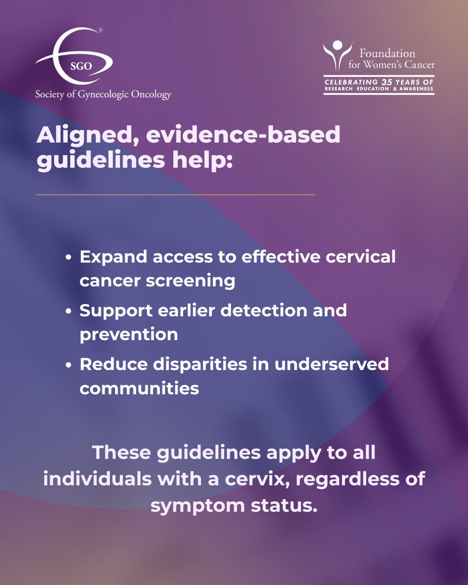 GYNCancer's tweet photo. Cervical cancer is one of the most preventable cancers, and screening matters. Updated guidelines supported by SGO and ASCCP expand options, including Pap testing, HPV testing, co-testing and self-collected HPV testing. Talk with your provider. #AskHer #FWC https://t.co/mPtYk5GkDE