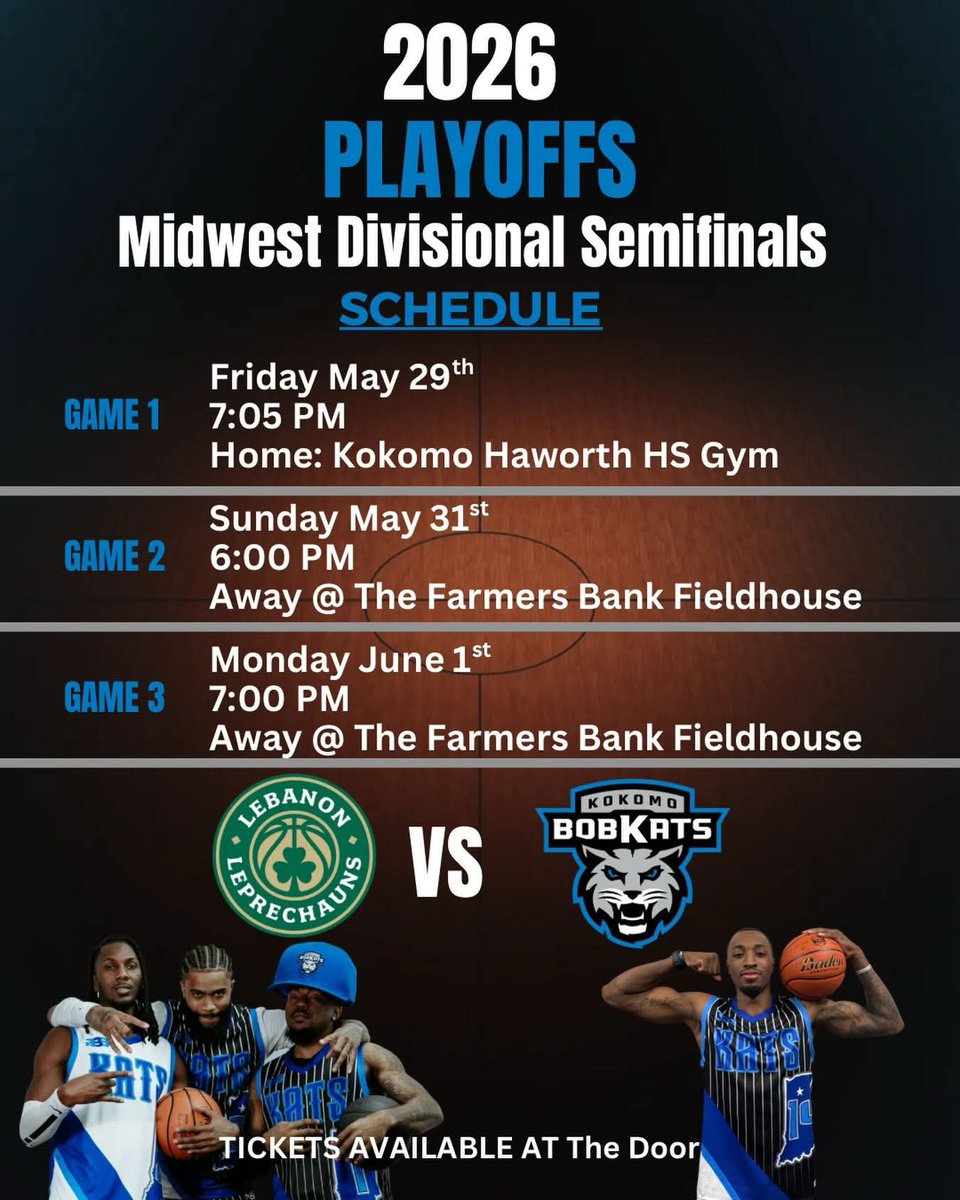 ChrisLowry_PBP's tweet photo. Opening Round of the @TBLproleague playoffs starts tonight for the @KBobkats as they host the @TBLleprechauns from Hayworth Gym! Myself and @Trent_smith08 have the call starting at 6:45pm on https://t.co/y3hAwISbCi! 🎙🏀🎧 https://t.co/ZqepkSl5eT