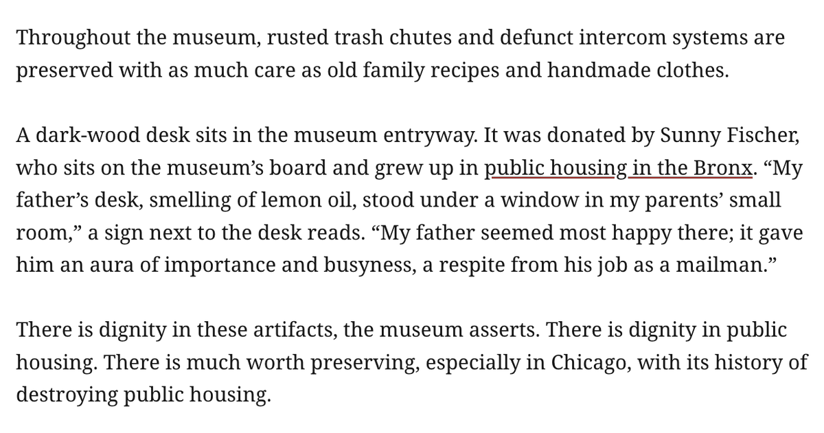 ddayen's tweet photo. Here's a terrific tour of the nation's only public housing museum, built out of the last remaining building of an older project &amp; containing 15 units of affordable housing on the premises. 
It repositions public housing from denigration to a place of joy. https://t.co/vOnV7meA1h https://t.co/j3aeDvRh6I