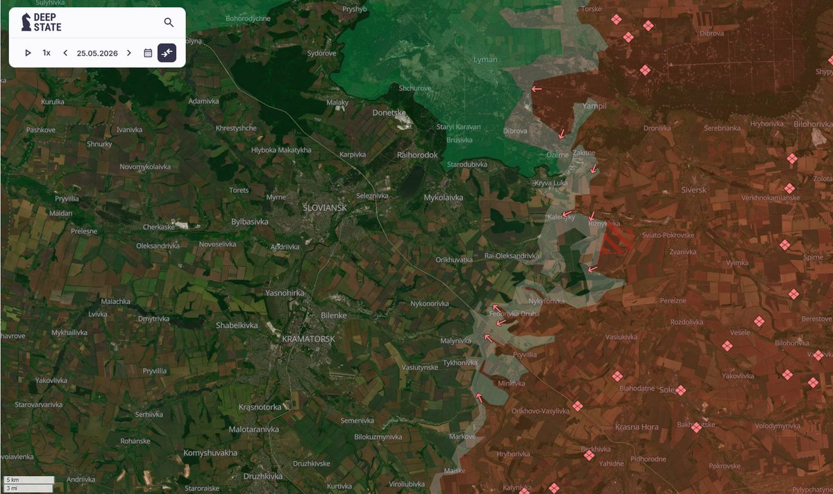 RALee85's tweet photo. Updated maps from @Deepstate_UA showing Russian advances near Kostiantynivka and east of Kramatorsk and Slovyansk. Ukraine liberated ar Novoselivka and pushed back Russian forces near Voronne, Sichneve, Piddubne, Tovste, Novokhatske, and Zelenyi Hai. The area is still assessed as grey zone but no longer under Russian control.
https://t.co/C4ylKYBpV0
https://t.co/DfqssaQ6zv