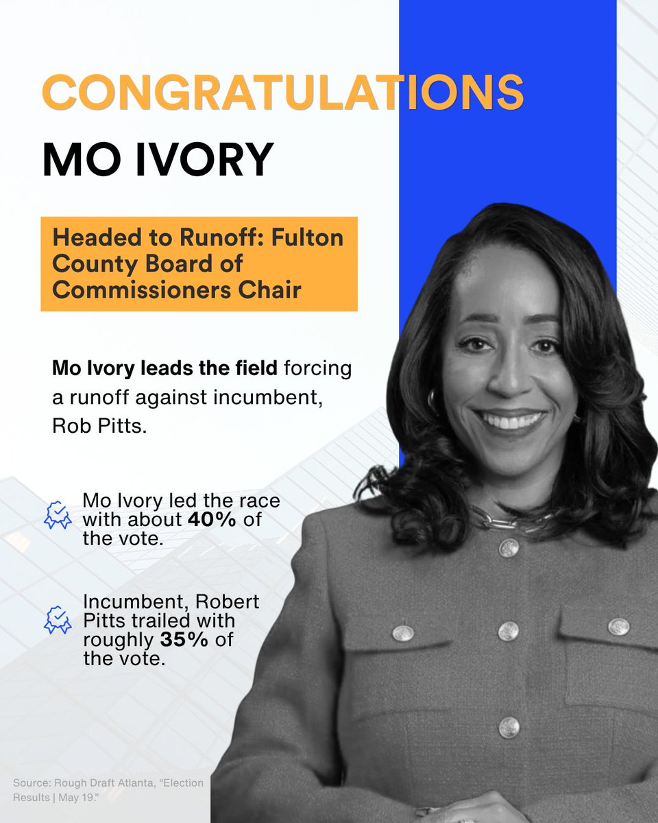 HITStrat's tweet photo. Congratulations to HIT candidates Keisha Lance Bottoms and Mo Ivory on their primary victories in Georgia, and to Christian Menefee on his historic path to Congress representing Texas’ 18th Congressional District as the youngest member of the delegation.

Though Everton Blair Jr.’s race did not end in a win, his campaign made clear he is a leader to watch in the years ahead, building strong momentum and a powerful coalition across Georgia.
