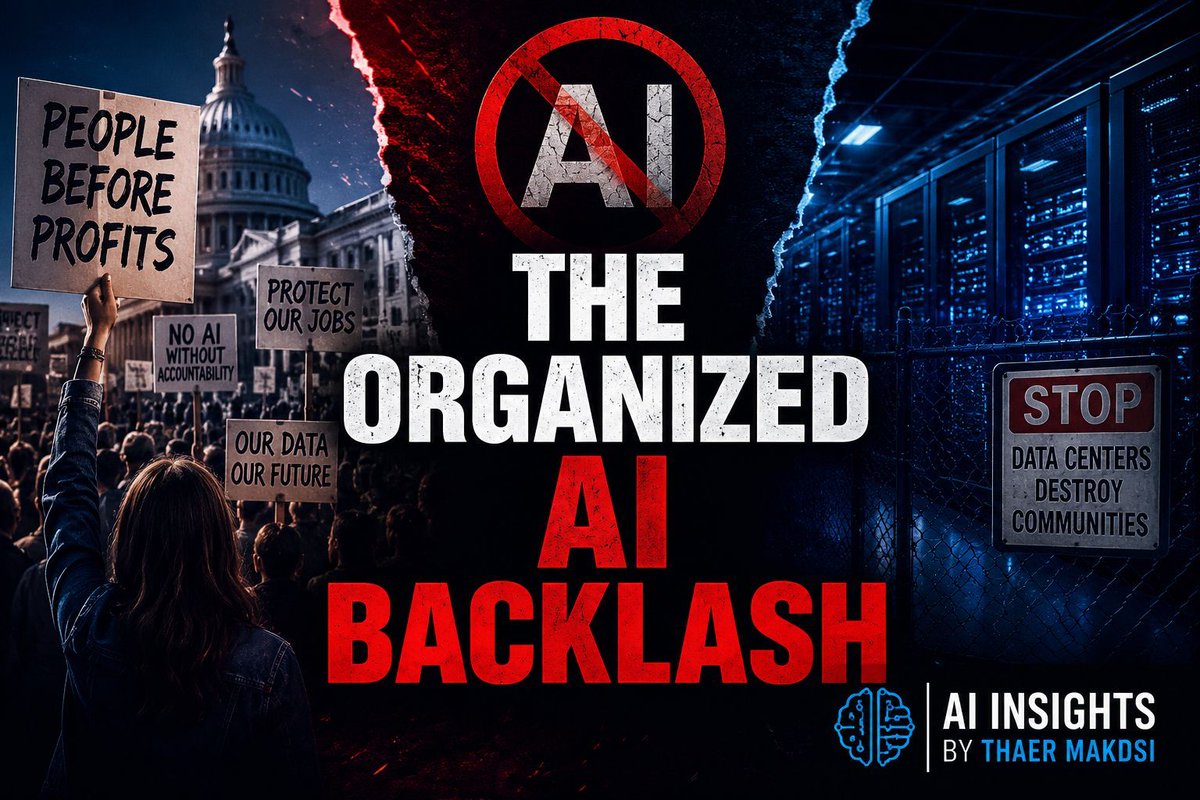 telnex's tweet photo. The AI backlash is no longer isolated criticism. Communities, workers, and policymakers are pushing back against unchecked AI expansion over jobs, infrastructure, energy, and trust. Governance is becoming a business survival issue. ⚖️

#AIGovernance #ThaerMakdsi https://t.co/hslHPwZ25g