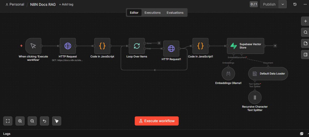 0x_dynamo's tweet photo. i built an ai assistant that knows everything on your website, your customers can ask it anything and get an answer. 

demo: i fed it the n8n documentation (1,200+ pages) then asked it a technical question, got a perfect answer in seconds.

it runs own your own server. your data stays private. zero api cost. 

DM me if you want this for your business.

If this post gets 100 comments, I will make a tutorial video. 

what should I build next?