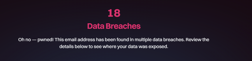 Lyrra232's tweet photo. @RageDarling You can use the have I been pwned website to check if you were recently in an account breach, appears like this and the history of the breaches. https://t.co/LE36yottKL