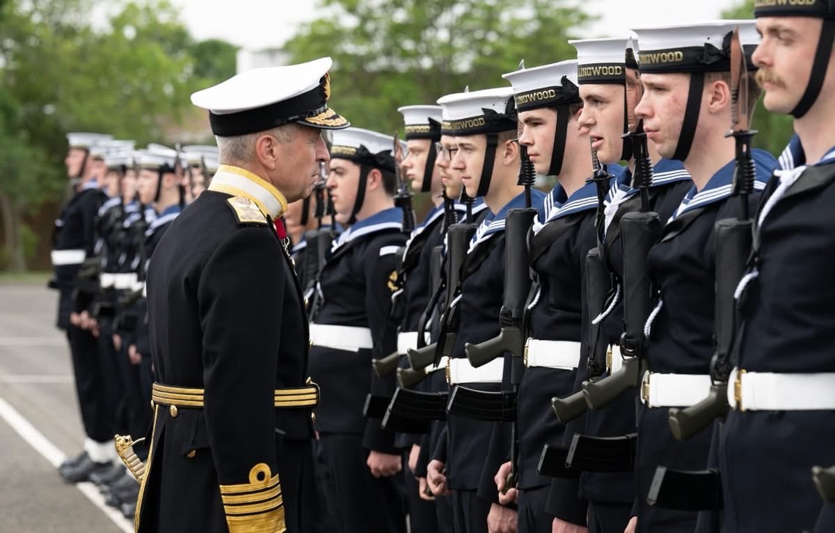HMS_Collingwood's tweet photo. HMS COLLINGWOOD was proud to welcome Admiral Sir Keith Blount KCB OBE RN as Reviewing Officer for Ceremonial Divisions 2026.

Bringing together Ship’s Company and trainees, the parade reflected the discipline, professionalism and pride that continue to define today’s Royal Navy. https://t.co/bjCOc8JhJp