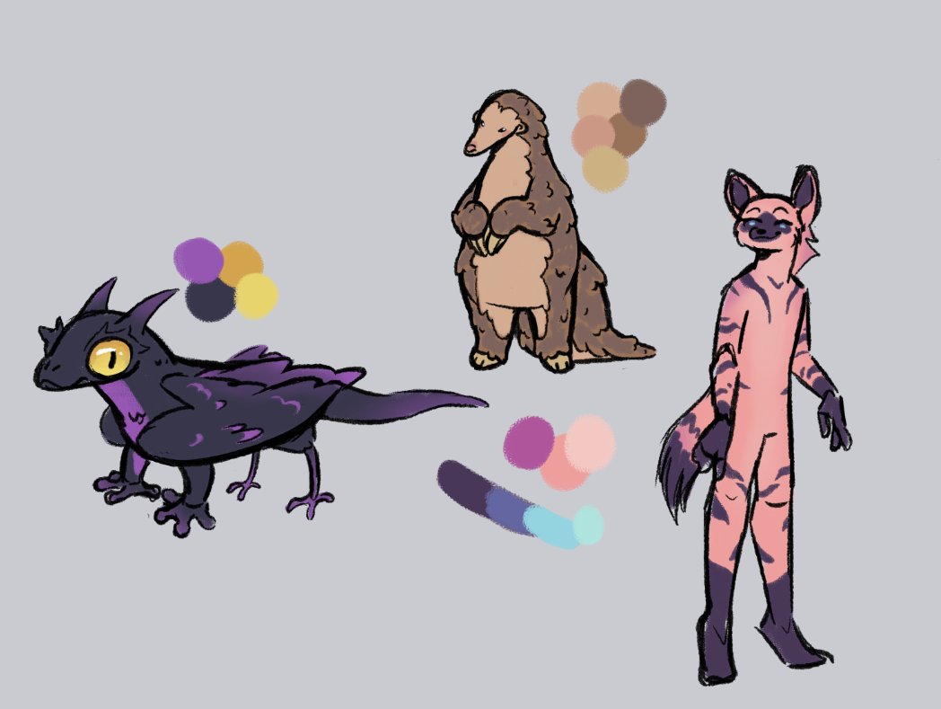 PeytoBlue's tweet photo. Some stuff I made on stream the other day <3 
(I was designing characters for people) https://t.co/H2Axq3DujW