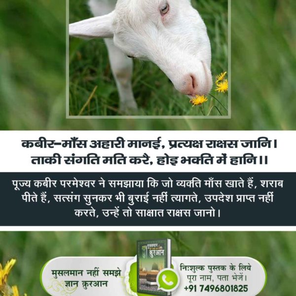Kishan_Chodry's tweet photo. सभी जीव परमात्मा की प्यारी आत्मा है, तो फिर मांस खाने से परमात्मा प्राप्ति कैसे होगी? अधिक जानकारी के लिए देखें AL Kabir Islamic YouTube Channel. https://t.co/y8T5SMxh62