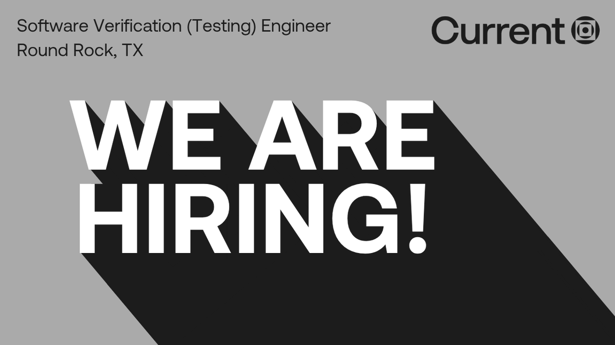 CurrentLighting's tweet photo. We're hiring a Software Verification (Testing) Engineer in Round Rock, TX! This position works with the project and software development teams to understand products, resolve issues, and perform testing.

Apply at https://t.co/VF2X25kc0j

#Lighting #SoftwareEngineer https://t.co/T9wqh06bGg