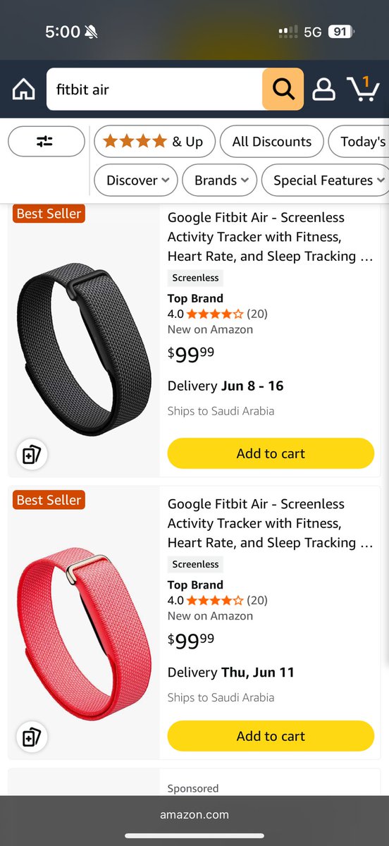 The1Basem's tweet photo. Google Fitbit Air 
توفرت بامازون Us 
بسعر 134$ مع الشحن للسعوديه https://t.co/yAUF0l9ean