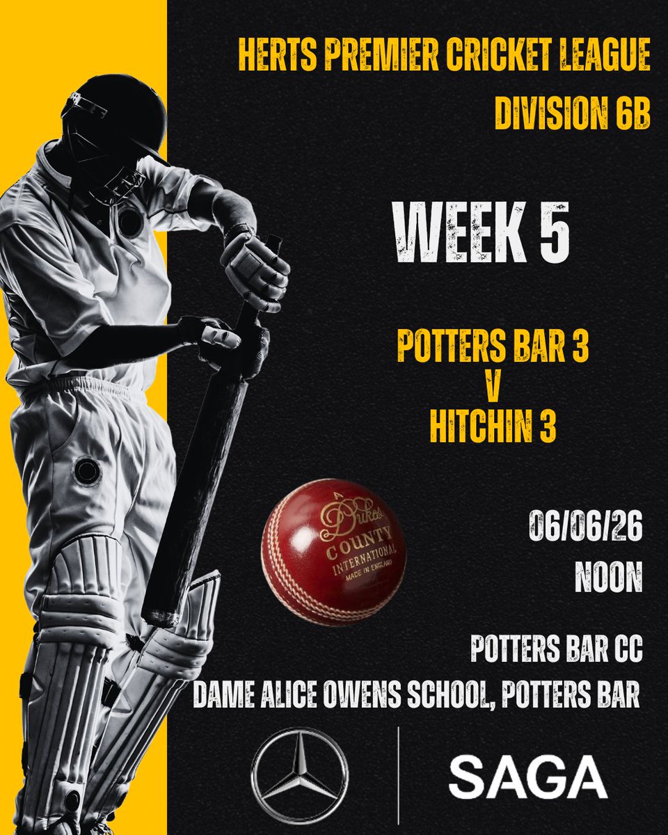 PottersBarCC's tweet photo. Matchday 5 - Last one with the pink ball for the first team for 9 weeks

All bought to you by the wonderful people at @SAGATruckandVan https://t.co/4gkfdRhKog