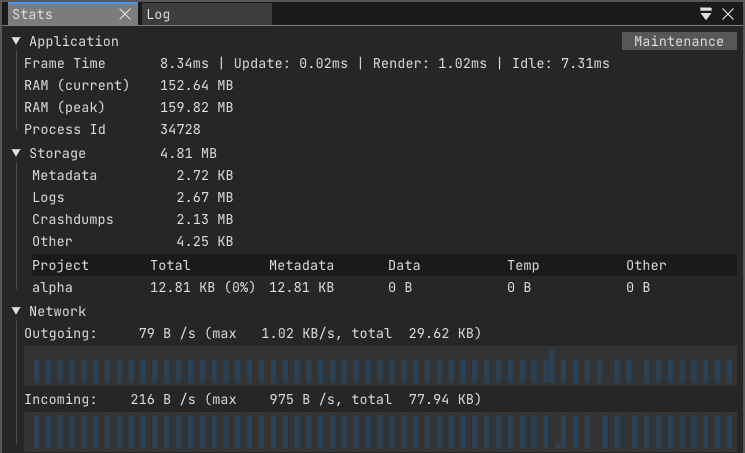 nafonsopt's tweet photo. Quite often when using tools you don't really get enough information about what system resources it is using.
This is something that specially bugs me when using resource heavy apps, so from the next version of Ark VCS it tracks all its resources in real time.
#gamedev https://t.co/Ygxn4T9WeA