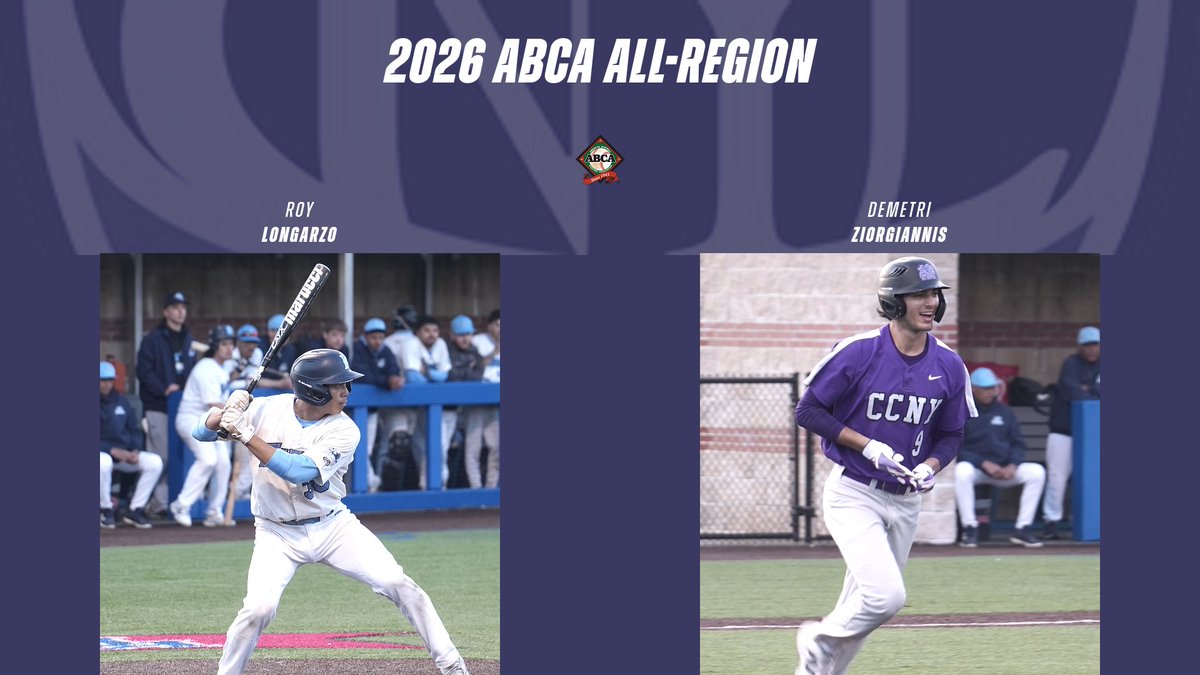 CUNYAC's tweet photo. BASE: @BaruchAthletics Longarzo, @CCNYSports Zirogiannis Earn @ABCA1945 All-Region Honors

https://t.co/OPOuoRzBQ3

#d3baseball #TheCityPlaysHere https://t.co/32fpfhPbio