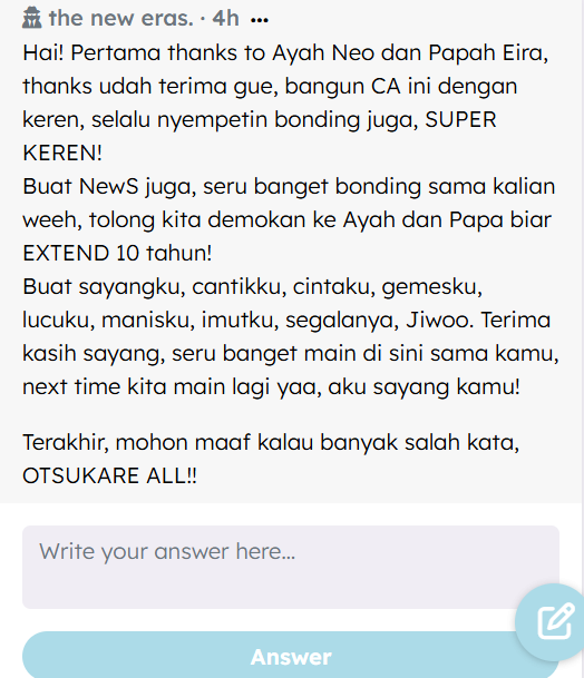 404Neeo's tweet photo. 1. @New06KOY NewS ini siapanya tripleS ya srry kalau salah bukan KOY yang dimaksud. @New06CJW Cieeeee.

2.@New05CYJ Bilang aja mau kasih Neo duit.

3. @New03SJH SEMANGAT KAMPANYE CAPRES.

4. @New09AKH @New09ESH Happy yaa sama abangnya. https://t.co/HktROXBUBi