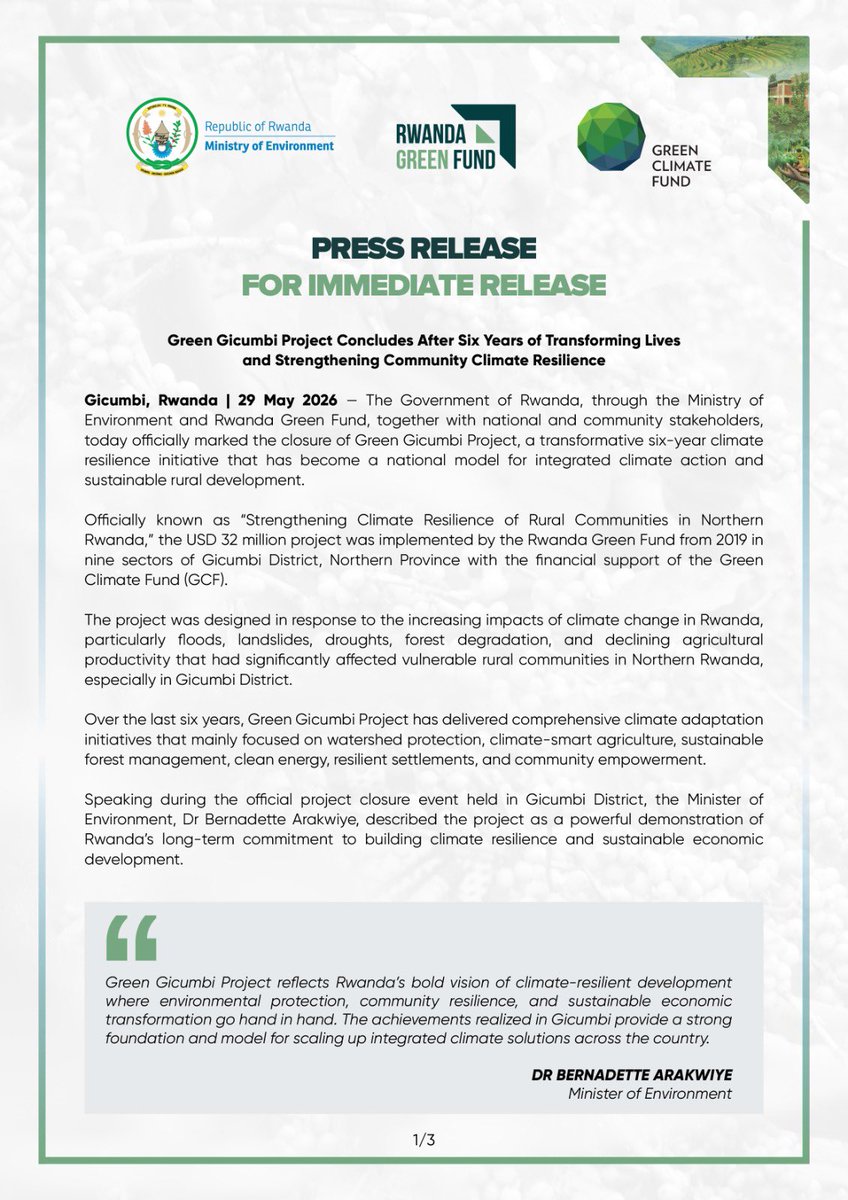 Ministry of Environment - Rwanda tweet media