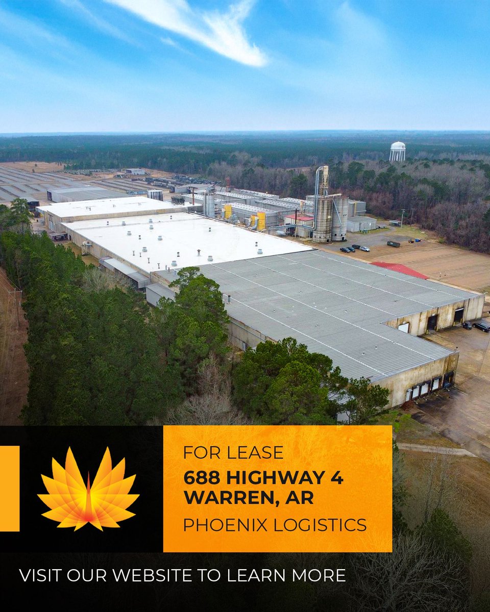 Phoenix3PL's tweet photo. #FORLEASE: 688 Highway 4 | #Warren, #AR

This large-scale, yard-heavy #industrial campus offers ancillary buildings and covered outdoor storage, in addition to ample #warehouse and #office space.

Learn more:
🔗 https://t.co/6u6rHy8RIE
📞 (414) 253-8010

#PhoenixLogistics https://t.co/aviisAMfxd