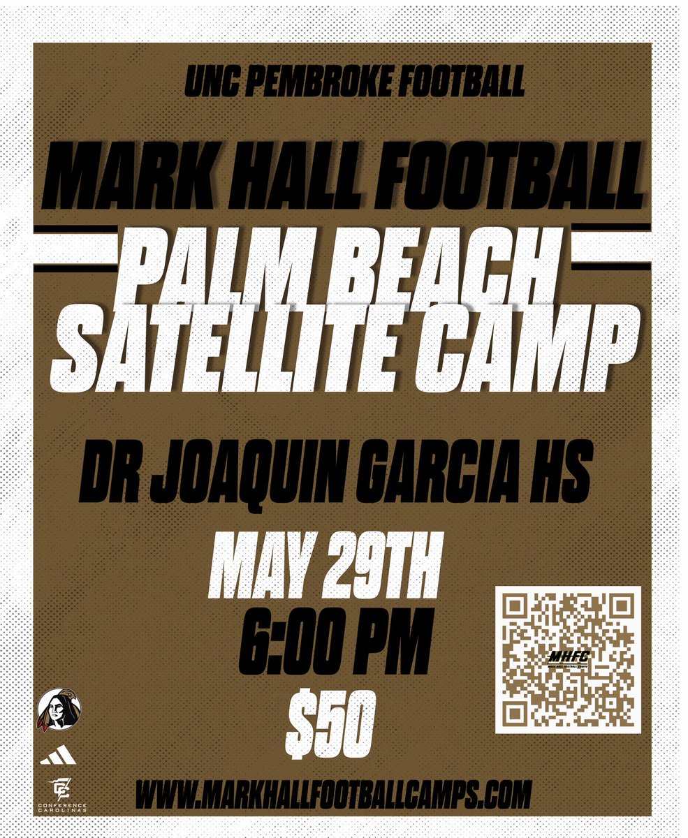 CoachHallUNCP's tweet photo. SOUTH FLORIDA YOUR UP NEXT!! THIS IS @UNCP_Football LAST STOP OF OUR ☀️ STATE CAMP TOUR. DON’T MISS OUT!! https://t.co/gKXi6MDrpO