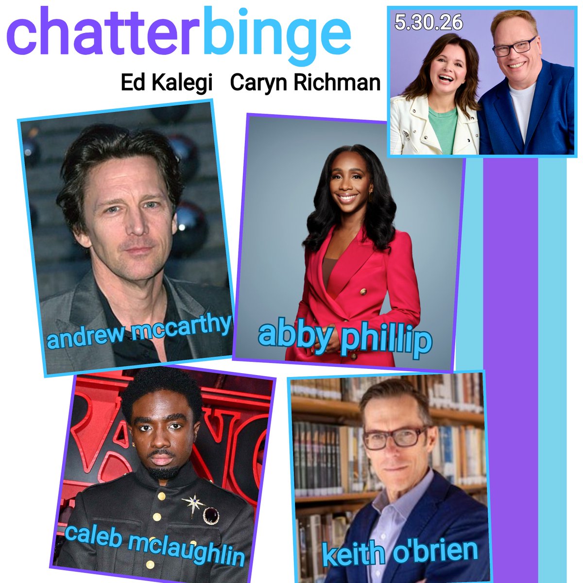 EdKalegi's tweet photo. This week on Chatterbinge from Audio 1 with Ed Kalegi &amp; Caryn Richman: we kick-off the unofficial start of summer with a re-visit of great conversations &amp; slice-of-life segments! Available NOW on iHeart, Apple Podcasts, Amazon, Audible, Spotify, Podkast+, Podbean, and everywhere! https://t.co/03W1Llb4Qj