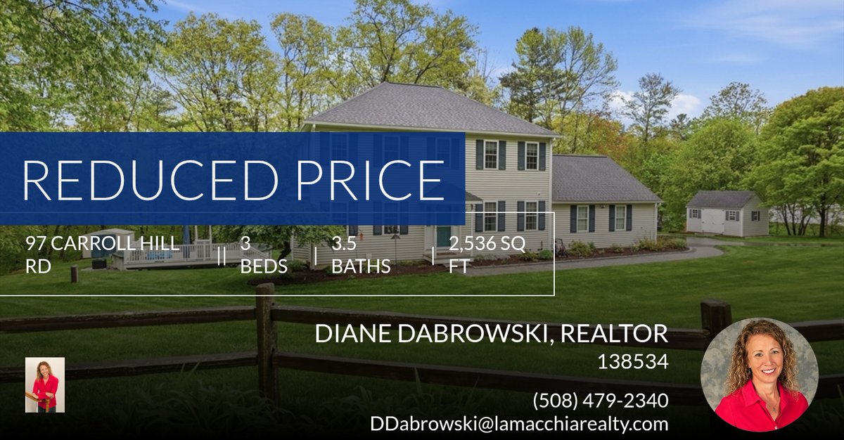 CharltonRealtor's tweet photo. Open House and new price at 97 Carroll Hill Rd Charlton! Text or call at (508) 479-2340 or send it to anyone you know who might be interested!

For fastest response, please email me at DDabrowski@lamacchiarealty.com
Let me know... https://t.co/6K15lTC7p2 https://t.co/wVlOqjt5Vj