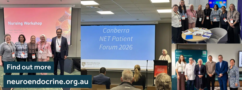 netcancerday's tweet photo. 👏Kudos to @NECancerAus (NECA) for a month full of advocacy peaks. Read in detail about the NECA’s NET Patient Forum in Canberra, the Nurses Workshop and other advocacy highlights in May 2026: https://t.co/B6Ld6OCHPh
#LetsTalkAboutNETs https://t.co/82tfU7Rers