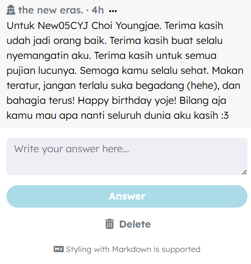 404Neeo's tweet photo. 1. @New06KOY NewS ini siapanya tripleS ya srry kalau salah bukan KOY yang dimaksud. @New06CJW Cieeeee.

2.@New05CYJ Bilang aja mau kasih Neo duit.

3. @New03SJH SEMANGAT KAMPANYE CAPRES.

4. @New09AKH @New09ESH Happy yaa sama abangnya. https://t.co/HktROXBUBi
