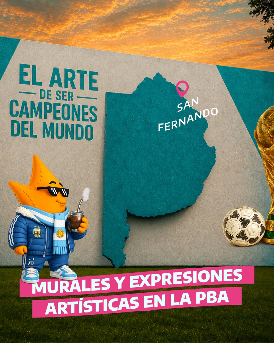 TurismoPBA's tweet photo. 🇦🇷 ​La provincia de Buenos Aires celebra el fútbol ⚽ en las canchas y en sus paredes, convirtiendo el espacio público en una galería a cielo abierto. 🎨 https://t.co/wQtiY6FcYH