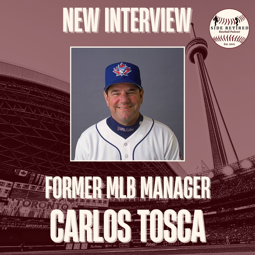 SideRetiredPod's tweet photo. Former @BlueJays Manager Carlos Tosca joins the show to discuss his coaching journey from rookie ball to the big leagues! 

Episode Link: https://t.co/vfcp1a5F1J

#SideRetired | #SRInterview https://t.co/7MxxCUkUu7