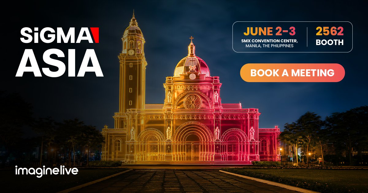 ImagineLiveLLC's tweet photo. Our SiGMA Asia meeting calendar is open 📅

Heading to Manila? Find us at Booth 2562. Full Asian-market game suite on show, including a couple of titles built specifically for the region.

Book your slot and let's talk about what's next for your brand. 
Book now: https://t.co/oluCtobS8s

📍 Booth 2562 | June 2-3 | SMX Convention Center, Manila