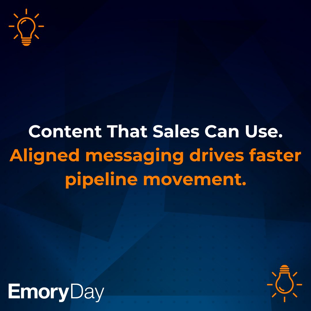 emoryday's tweet photo. If sales does not use your marketing, it is not marketing.

Align content to address real objections and stages of the buyer journey. 

Collect feedback from sales to continually improve messaging. When marketing supports sales, pipeline velocity increases, and conversions improve.

Schedule a free strategy session with us - https://t.co/WNpuJoPIzO

#SalesAlignment #B2BMarketing #RevenueTeam