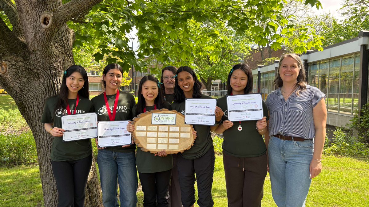 forestscanada's tweet photo. The Ontario Envirothon Championships returned to the University of Waterloo from May 24 to 27 and Forests Canada is proud to announce that a team from University of Toronto Schools was crowned as the 2026 Ontario Envirothon Champions!

From the 12 teams that advanced to the Ontario Envirothon Championships, the three top-ranking teams were:
 
•First Place: University of Toronto Schools
•Second Place: Waterloo Collegiate Institute
•Third Place: Milliken Mills High School

Congratulations to the students who challenged themselves throughout the year to grow their environmental awareness and thanks to the many educators and volunteers for their time, dedication, and knowledge. 

The 2026 Ontario Envirothon was made possible through the support of Maple Leaves Forever, Enbridge Gas, the J.P. Bickell Foundation, the University of Waterloo Faculty of Environment, Toyota Motor Manufacturing Canada Inc., and the Central Canada Sustainable Forestry Initiative Implementation Committee. 

#ONEvirothon
