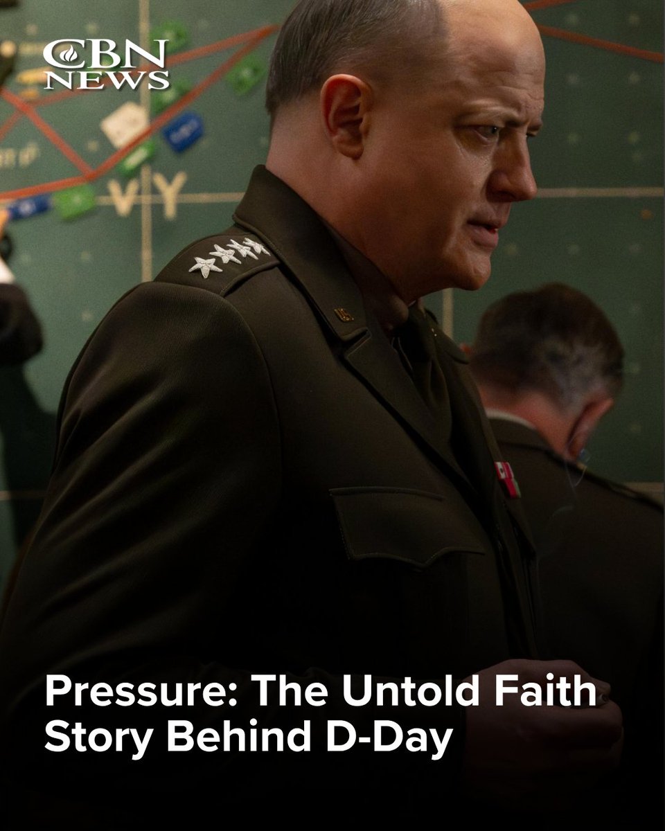 CBNNews's tweet photo. America's 250th anniversary is opening the pages of our country's rich history and revealing untold stories. One of those stories is now a major motion picture. "Pressure" is the dramatic true story of why D-Day didn't happen as originally planned on June 5th, 1944.

The film brings the World War II event to life. It shows the intense 72 hours before D-Day and its delay. It was the fateful weekend before the deployment of 300,000 troops in the face of inclement weather.

Actor Brendan Fraser leads the cast in the role of General Dwight D. Eisenhower. Fraser told CBN News' Studio 5 what his greatest pressures were playing this role.

Continue reading: https://t.co/IG7xS8QQrY