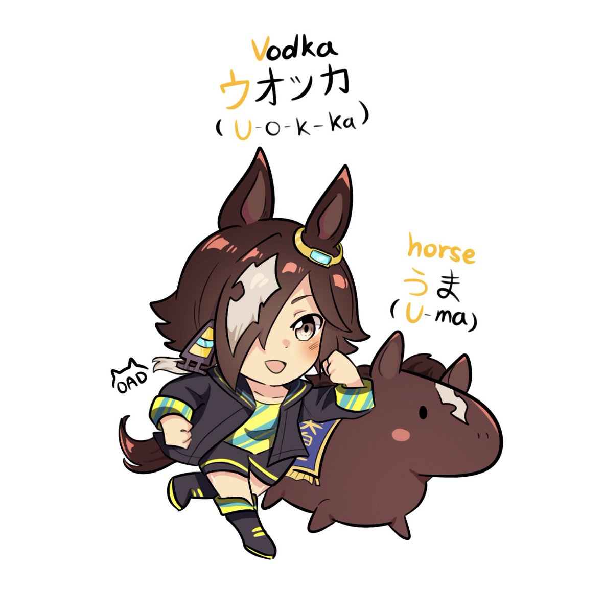 1ofAgnesDigital's tweet photo. “Learning Japanese with uma!” 3!
Today’s Katkana and hiragana are ウ、う！🇯🇵 https://t.co/PPa37hqlgK