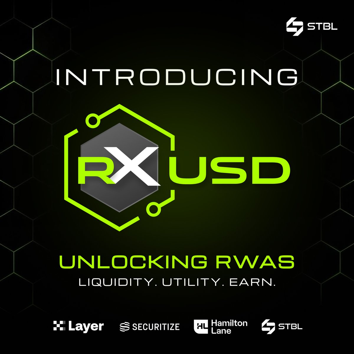 stbl_official's tweet photo. Today marks a paradigm shift at the intersection of traditional finance and decentralized markets.

We are proud to officially introduce RXUSD - a first-of-its-kind institutional-grade stable asset powered by STBL, representing the emergence of a fundamentally new category of onchain financial infrastructure.
RXUSD is set to launch natively on X Layer in collaboration with industry leaders Securitize, Hamilton Lane and STBL.

By combining the security and credibility of regulated real-world assets (RWAs) with the efficiency and accessibility of decentralized liquidity, RXUSD is designed to deliver a new standard for stable assets - merging stability, utility, and native earning potential directly within DeFi.

This launch is powered by a uniquely institutional foundation:
• ~70% tokenized money market exposure via USDG
• ~30% institutional private credit exposure through Hamilton Lane, one of the world’s leading private markets investment firms with over $1 trillion in assets under management

The underlying collateral infrastructure is issued and managed through Securitize’s regulated tokenization framework, enabling scalable and compliant access to institutional-grade financial products onchain.

At the core of RXUSD is STBL’s proprietary Money-as-a-Service infrastructure, which separates principal from yield at the collateral layer before recombining them to distribute real-world returns natively onchain.

Deployed on X Layer’s high-performance ecosystem, RXUSD is designed to enable scalable, capital-efficient liquidity across the next generation of global financial applications.

Welcome to a new era of stable assets - where institutional-grade stability, real-world yield, and onchain utility converge.

Pre-registration opens soon.