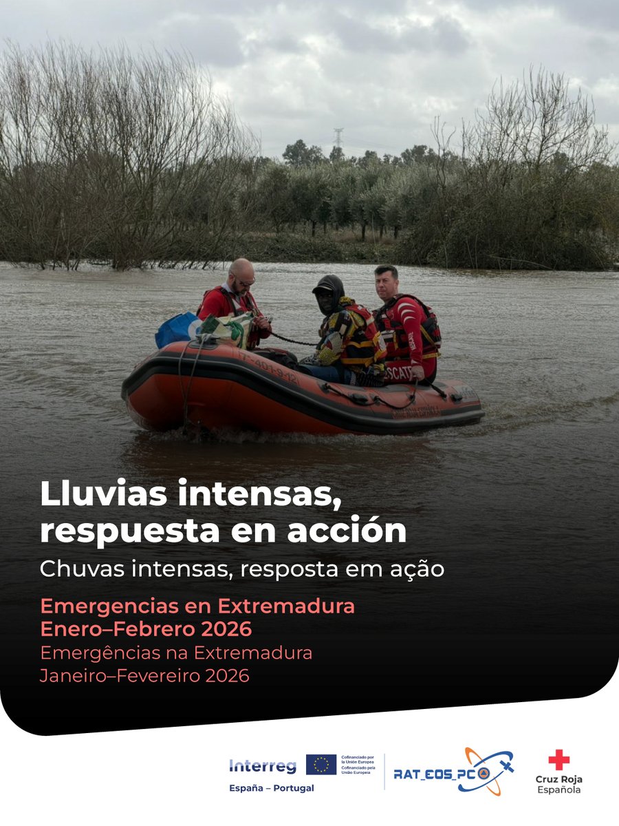rat_eos_pc's tweet photo. 🌧️ 300 voluntarios de @CruzRojaEX  actuaron en las inundaciones de Extremadura con apoyo de RAT_EOS_PC.

🌧️ 300 voluntários da Cruz Roja atuaram nas inundações da Extremadura com apoio do RAT_EOS_PC.

#RAT_EOS_PC #POCTEP #Interreg https://t.co/Ol9vgYKRRh