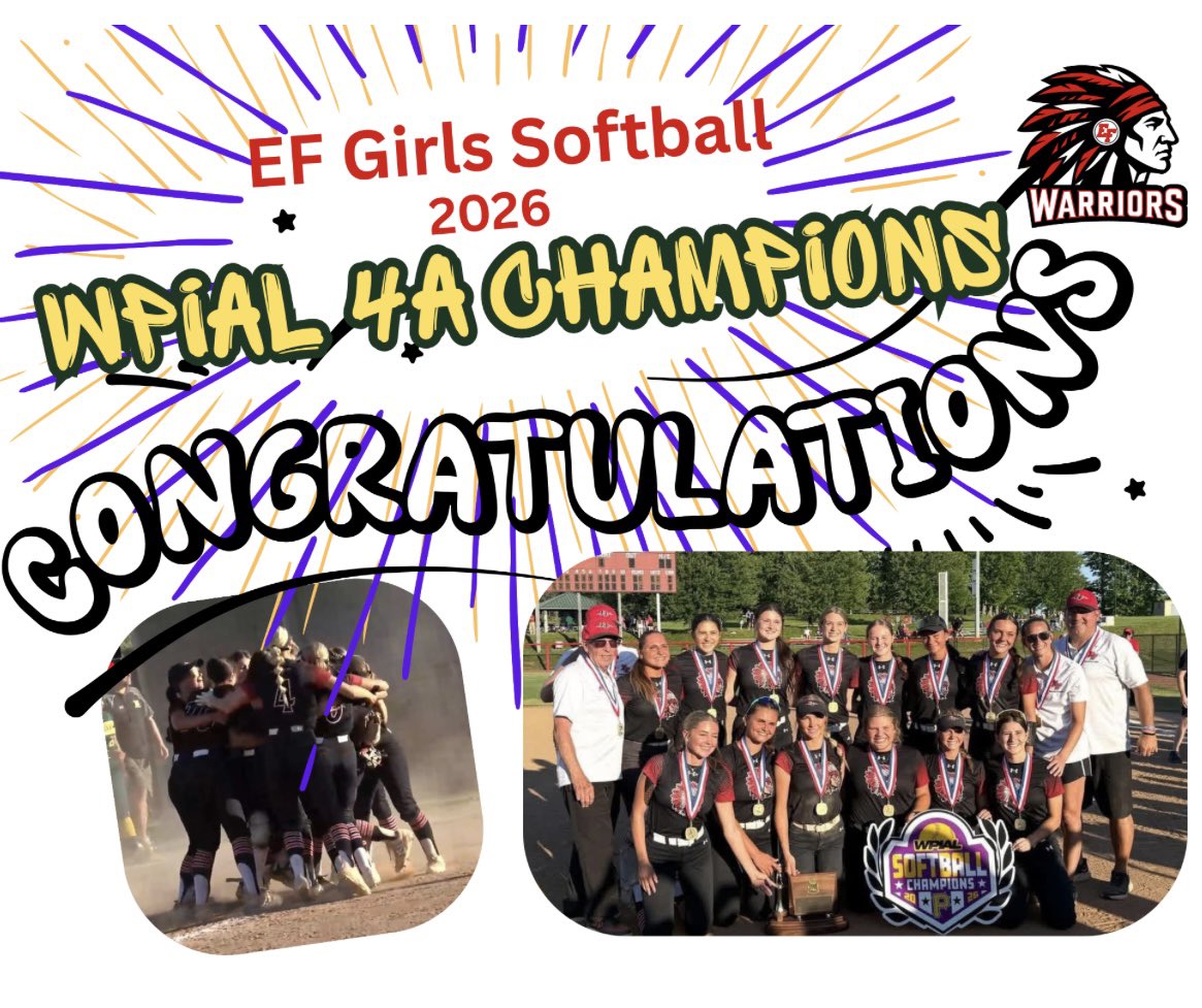 CareerCuriousTM's tweet photo. Congratulations to our WPIAL 4A EFSD Girls Softball Champions! Your hard work, dedication, &amp; teamwork made this incredible achievement possible. We are so proud of you! 🥎 https://t.co/tSXH80BjKX